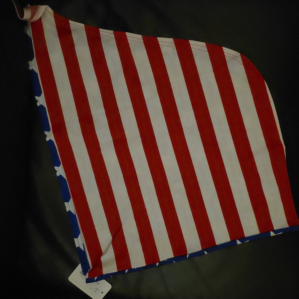 Sexy American Flag Swimsuit Triangle Top And Thong With Coverup 3 Piece - Picture 9 of 11